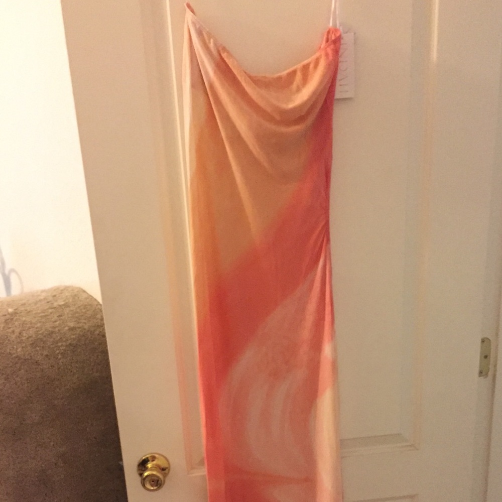 Indah Ava Wave Strapless Maxi Dress W/Side Keyhole